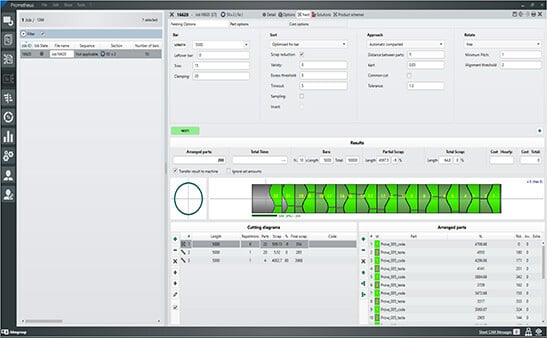 Optimization of the material to be used in the machine