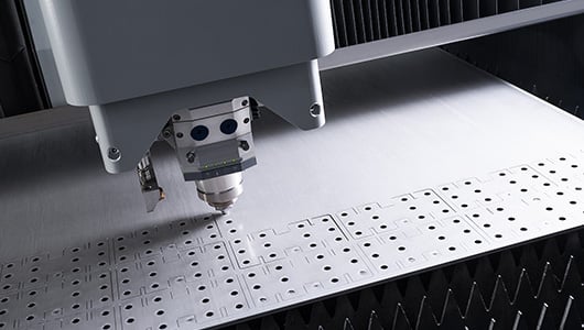 Laser cutting steel sheet