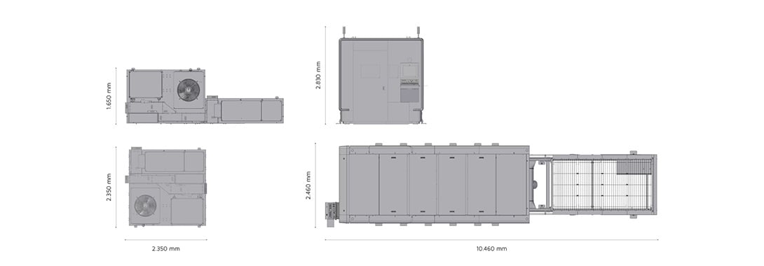 Crosswise configuration dimensions