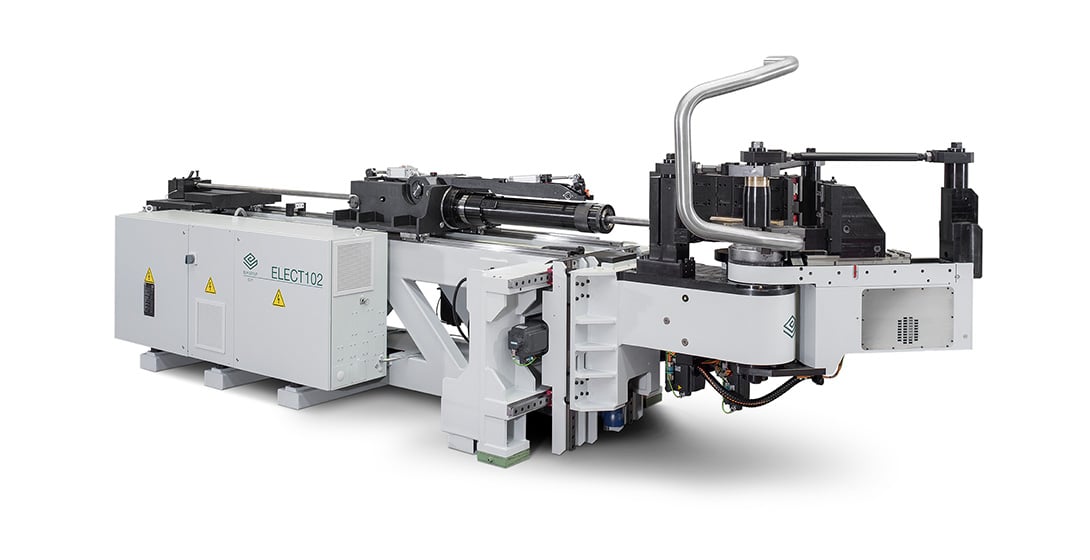 Tube bending machines with automatic set-up of tube bending equipment Tube bending machines with automatic set-up of tube bending equipment