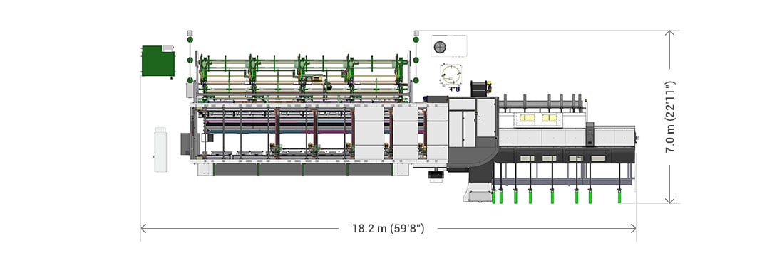 Dimensions of basic configuration fiber version 